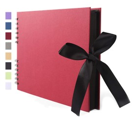 Vienrose Scrapbook Photo Album DIY Set with Stickers and Colorful Pens Hardcover Pictures Book 11x8 Inches 80 Black Pages for Wedding Birthday Gift