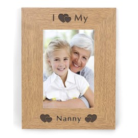 I HEART MY NANNY 6x4 6 x 4 Photo Picture Frame Love Birthday Gifts Novelty Keepsake Idea Brown