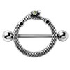 Pierced Owl 14GA 316L Stainless Steel Full Circle Snake Biting