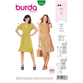 Burda Sewing Pattern 6238 F/S Wrap Dresses 2020#6211 Sewing Yourself [Ladies Size 6-16] Level 2 Beginners