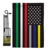 US First Responders Line Garden Flag - Set with Stand