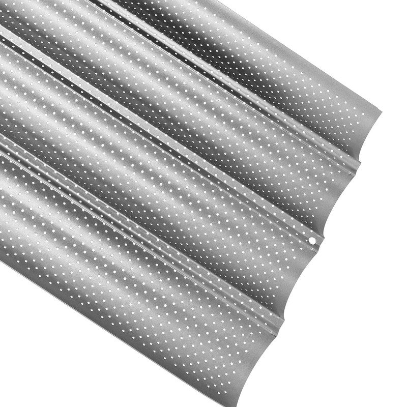 French Bread Pan Thickened Perforated Multi Slot Baguette Baking Pan