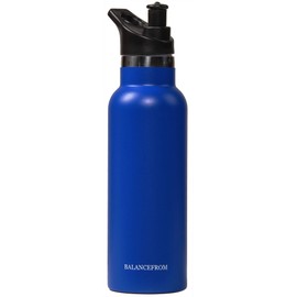 BalanceFrom Double-Wall Vacuum Insulated Stainless Steel Water Bottle, 3 Caps Included, Wide Mouth and Standard Mouth, Multiple Colors and Sizes, Twilight
