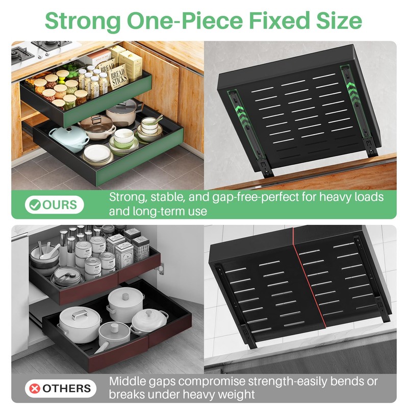 Pull out Cabinet Organizer, 21"Deep, 20"Wide Full-Extension Heavy Duty Slide