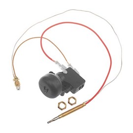 Sensor de termopar para calentador de patio al aire libre e interruptor de punta, con tuercas de conexión de extremo M8 x 1, rosca de cabeza de termopar M6 x 0.75 y 2 tuercas de tornillo, cable