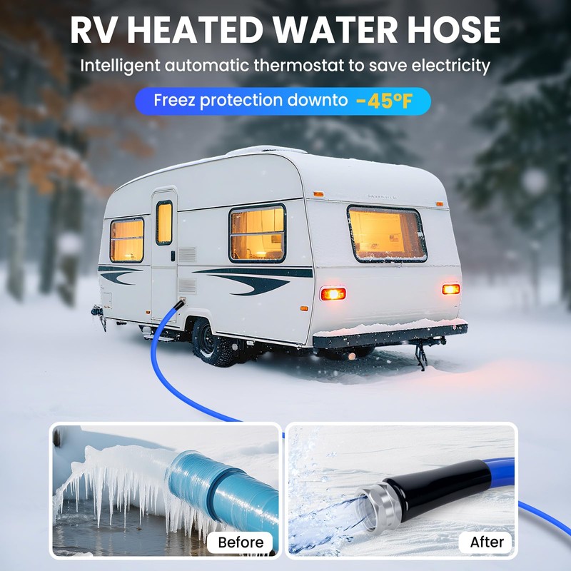 RVSNAIL 50FT Heated Water Hose for RV, Heated Drinking Water