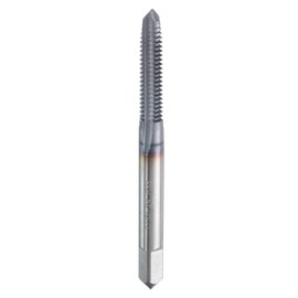 sourcing map 7/32"-24 UNS Thread Tap 6542 Cobalt High-Speed Steel TiCN Coated Plug Tap Right Hand Flat Head 3 Straight Flutes Screw Threading Hand Tap