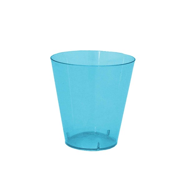 Party Essentials Hard Plastic 2-Ounce Shot/Shooter Glasses, Neon Blue, 50 Count