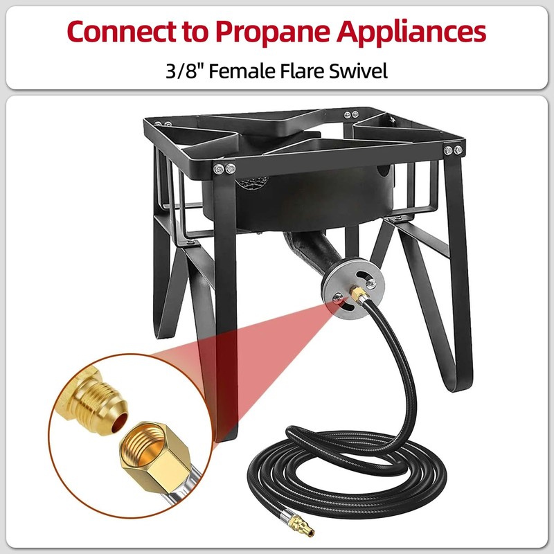 ZODIRISE 12 Ft RV Quick Connect Propane Adapter Hose for
