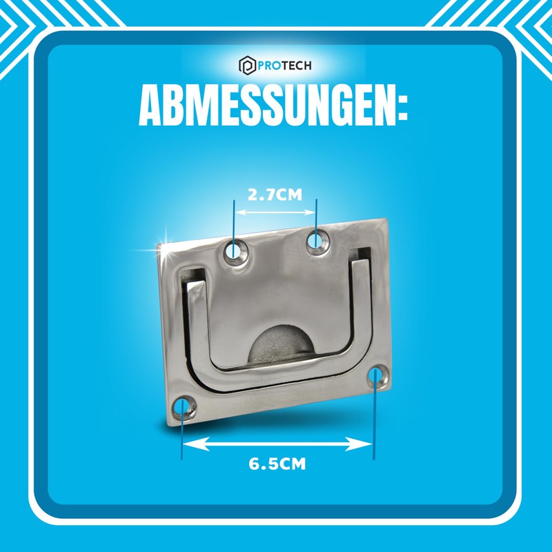 PROTECH Inlet Handle Stainless Steel V4A Boat Floor Lifter Handle