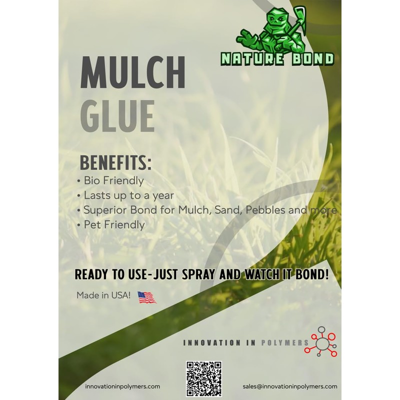 Nature Bond-1 Gallon- 128oz, Mulch Glue, Great for Mulch, Sand,Straw,
