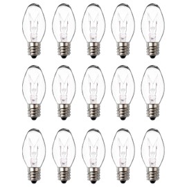 Snnalosses 7 Watt Night Light Bulb Warm White Replacement Bulbs - E12 Window Candle Light Bulbs - Warm White Glow - Dimmable,15 Pack (Night Light Bulbs 7 Watt)