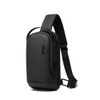 Mochila Cruzada Bange Impermeable Bolso Bandolera para Hombre con Puerto USB Bolso de Pecho Antirrobo Sling Bag Múltiples Compartimentos Casual Ligera Cómoda Multifuncional (Negro)