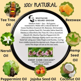 Cera Para Bigote Y Barba, Sujeción Media Para Peinar El Cabe