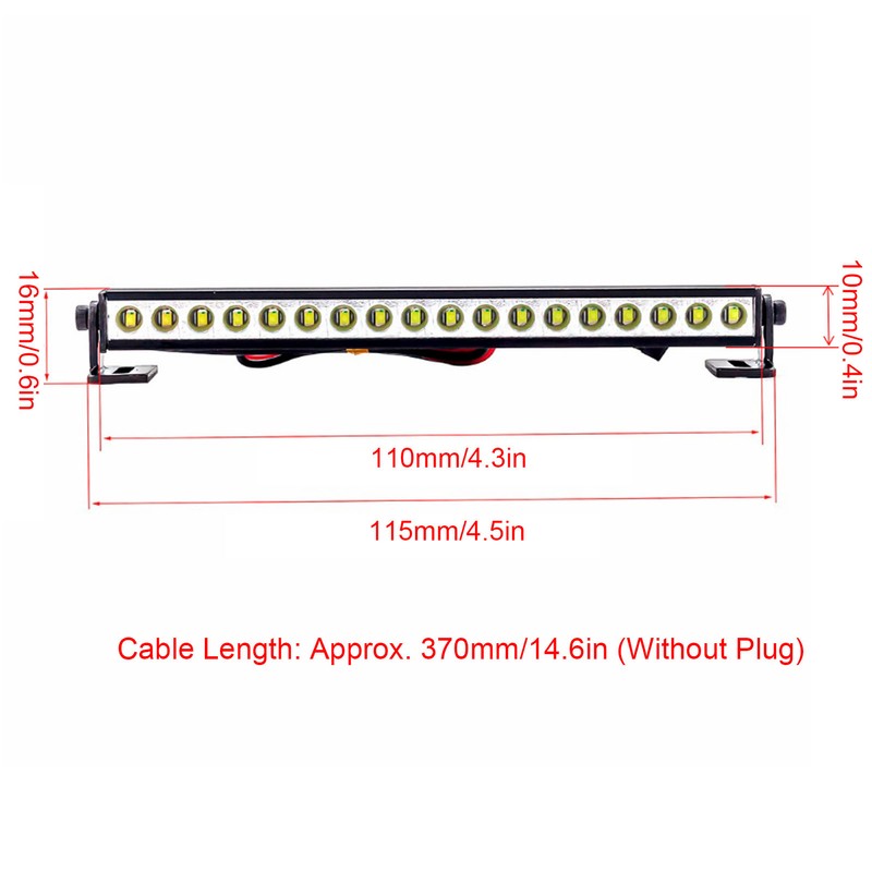 RC Car Roof Lamp 18 LEDs White Light Universal Aluminium