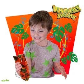 Wiggly Jiggly - Dinosaur from Deluxebase. Stress and Anxiety Relief Water Snake Toy with Dinosaur Figurines. Fidget Toy ideal for Autism Sensory Toys, ADHD Toys and Party Favours for Kids and Adults.