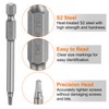 HARFINGTON 2pcs Square Screwdriver Bit SQ3 1/4" Hex Shank 75mm/3"