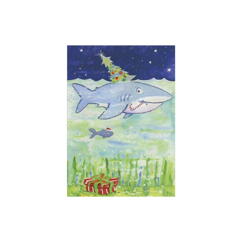 Sellers Publishing RSVP Shark with Decorated Tree on Top Fin