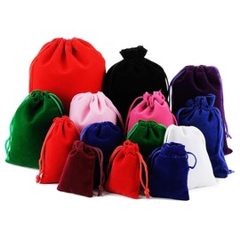 Snadulor 25 PCS Soft Jewelry Bags Cute Flannel Luxury Velvet Drawstring Pouches Candy Wedding Gift Bags,gift flannel Bags(Mixed color,5.9"x7.9"inches)