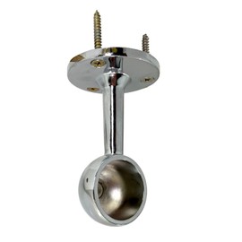 percha de ropa de extremo de barra de clóset de 32 mm de diámetro, cromo pulido | 1 paquete