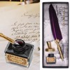 Feather Pen Exquisite Vintage Elegant Stainless Steel Smoothly Writing Wear
