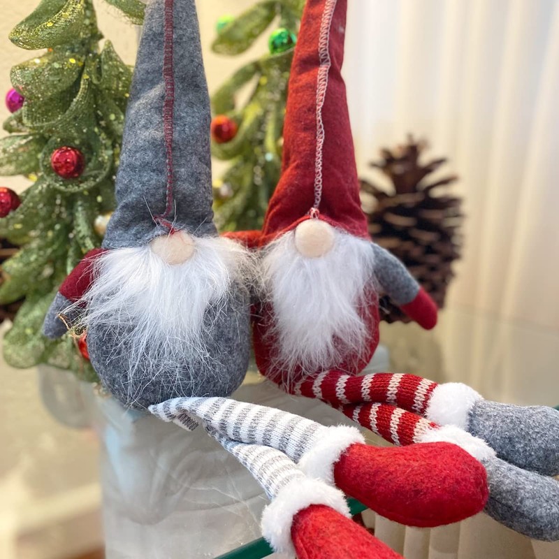 allydrew Long-Legged Gnome Plush Dolls, Winter and Holiday Tabletop Decorations