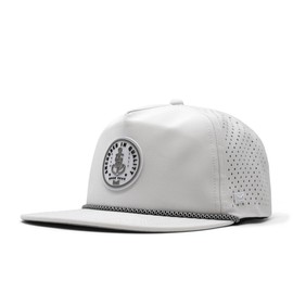 melin Coronado Anchored Hydro, White, Men's Rope Hat, Water-Resistant Fitted Baseball Cap for Men & Women, Golf, Running, or Workout Hat, Medium-Large