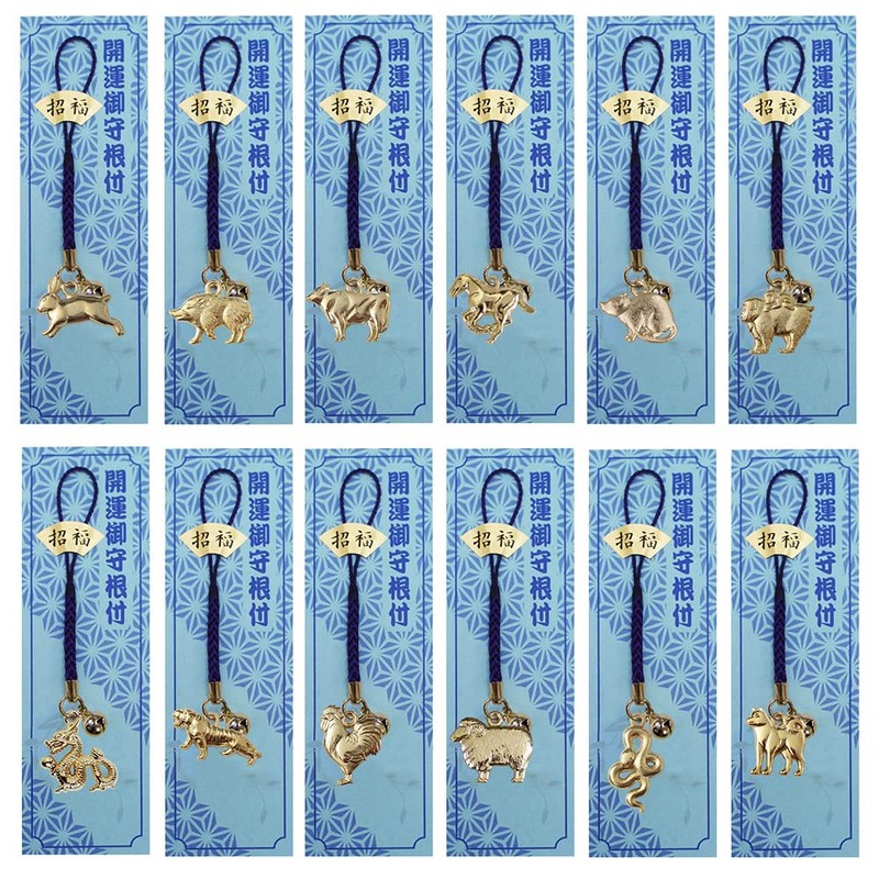 Daio Seisakusho Zodiac Amulet Strap, Lucky Charm, Gold, Die-Cast Rope