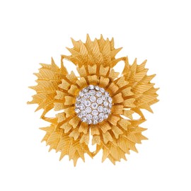FAIRYGATE Brooch Pin Gold Crystal Brooch Pins for Women Gold Tone Rhinestone Brooches Jewelry Lapel Pin Dress Suit Accessories Boutonniere Ideas Gift for Men Women Lady Girl B2444