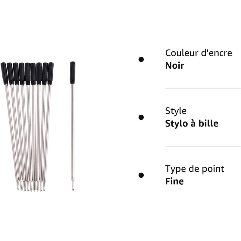 10Pcs Durable and Useful 11.5 cm Fine Point Metal Biros