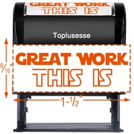 Toplusesse Teacher Stamp for Classroom Self Inking Great Work This is Encouraging Motivational Kids Stamp Homeschool Grading Tool Teacher Supplies- Orange Ink