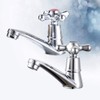 DOITOOL Stainless Steel Single Hole Cross Faucet Set Vintage Bathroom