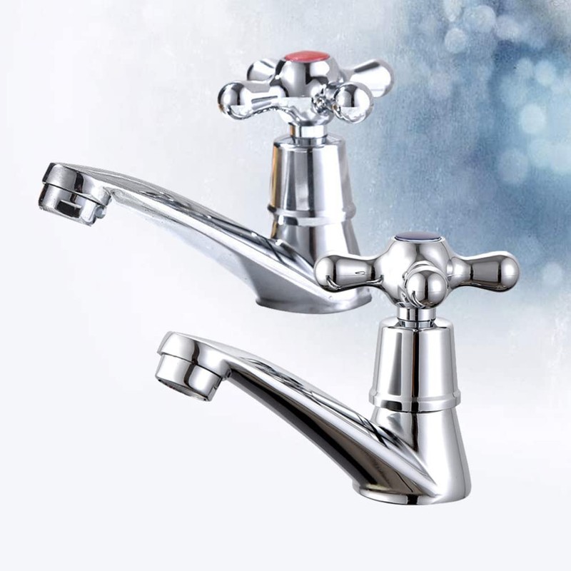 DOITOOL Stainless Steel Single Hole Cross Faucet Set Vintage Bathroom