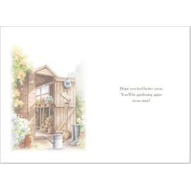 doodlecards Get Well Card Garden Shed Medium Size with Plain Envelope