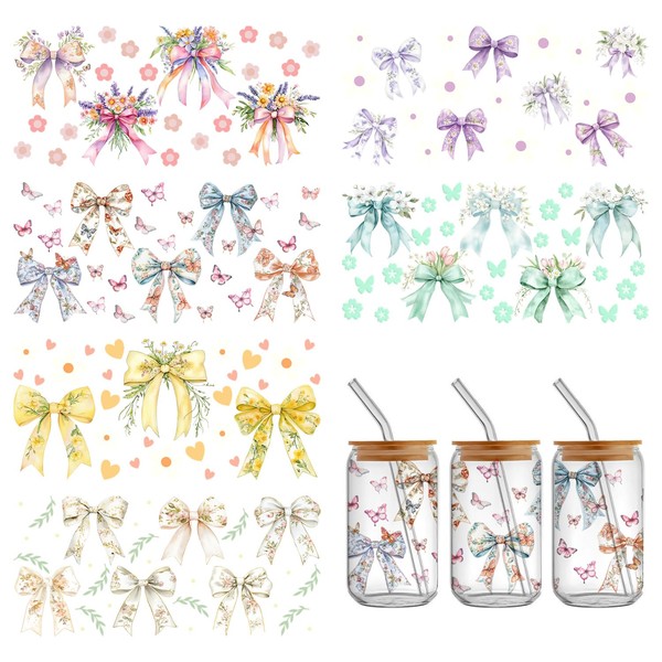 6 Sheet UV DTF Cup Wraps for 16 OZ,Spring UV