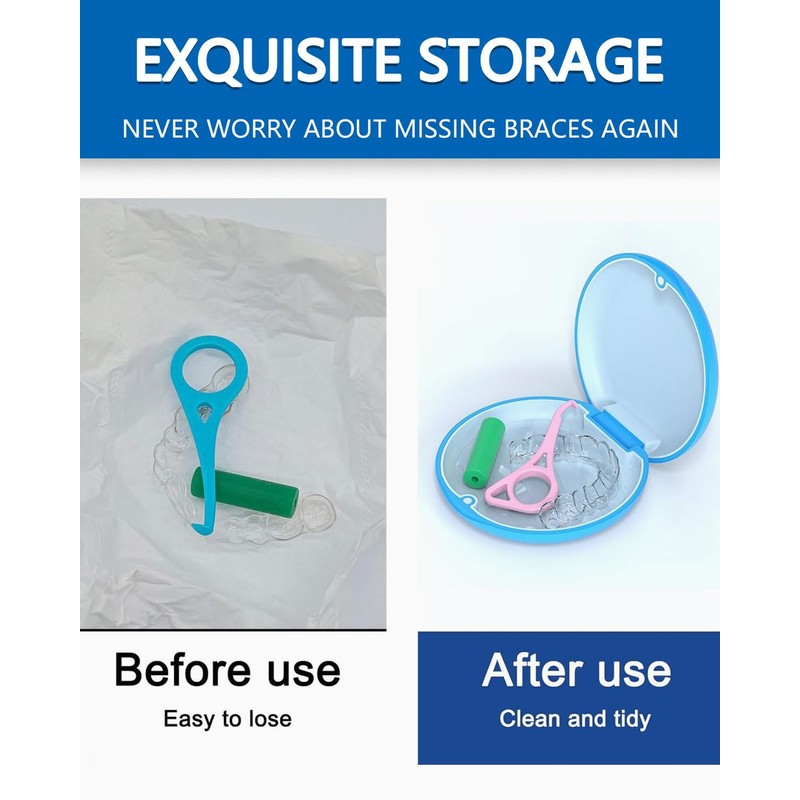 AORHOFJ Braces Box, Denture Container, Portable Dental Rail Box, Dental