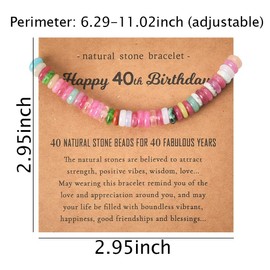 Happy 40th Birthday Gifts for Women Adjustable Beaded Bracelets for Mom 40 Year Old Birthday Gifts for Daughter Sister Gift Ideas 40 Birthday Gifts for Granddaughter Niece Gifts for Best Friend