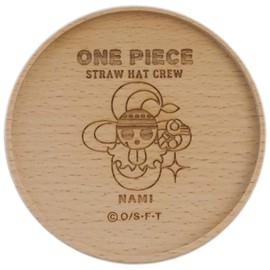 One Piece Nami 1255554 Straw Hat Crew Wooden Coaster Approx. 3.5 inches (9 cm)
