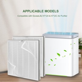 2 Pack H7124 H13 True HEPA Replacement Filter Compatible with GoveeLife H7124 H712C Smart Air Purifier for Pet Hair, Odors, Odors,Pollen and Smoke, Part Number H7124-RF H721C-RF