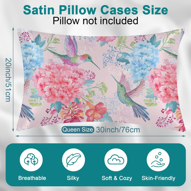 1Pack Satin Pillow Case, Satin Pillowcase, Both Sides Printing Pillowcase