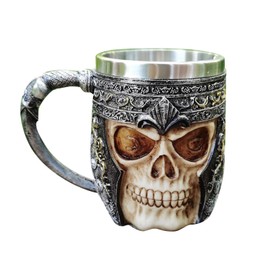 2 Layer Skull Beer Mug Stable Robust Fashionable Decorative Wear Proof Skeleton Water Cup Stainless Steel 501‑600ml