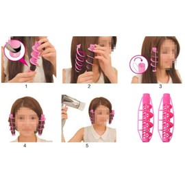 2Pc Hair Styling Tools Hair Care Natural Big Wave Curls Rollers Curlers Curling Styling Tool for Girls Ladies Spiral Curler