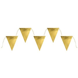 Plain Shiny Bunting Garland 3 m, Gold