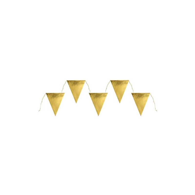 Plain Shiny Bunting Garland 3 m, Gold