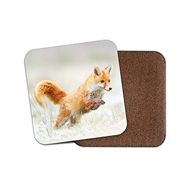 1 x Hunting Ginger Fox Coaster - Wildlife Nature Wild Fun Animals Girls #15478