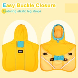 Simloyal Dog Raincoat, Waterproof Jacket, Cloak-Style Raincoat for Small Medium Dogs Color Yellow Size 3