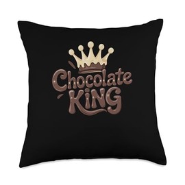 Funny Chocolatier Artist Chocolate King Throw Pillow