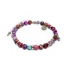 OCHRANA Pulsera ajustable de jaspe sedimento rosa con acero inoxidable