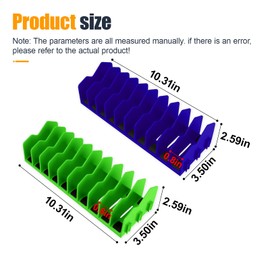 GAOLAOSY 2PCS Plier Organizer Rack, 10-Slot Pliers Cutters Holder with Non-Slip Rubber Base, Extendable ToolBox Drawer Storage Accessories, Fits 3" H Tools, Pliers, Screwdrivers, Wrenches (Blue/Green)