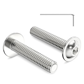 20 Stück M4 x 20 mm Linsenkopfschrauben mit Flansch Innensechskant Antrieb Edelstahl A2 V2A Schrauben Vollgewinde mit Innensechskantschlussel